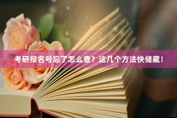 考研报名号忘了怎么查？这几个方法快储藏！