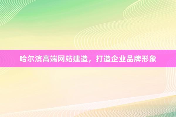 哈尔滨高端网站建造，打造企业品牌形象