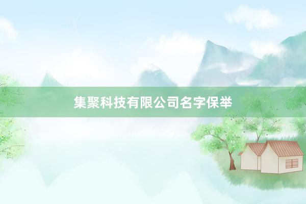 集聚科技有限公司名字保举